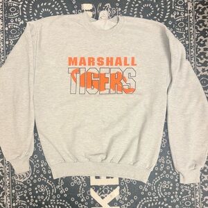 Jerzees Gray and Orange Marshall Tigers Sweater